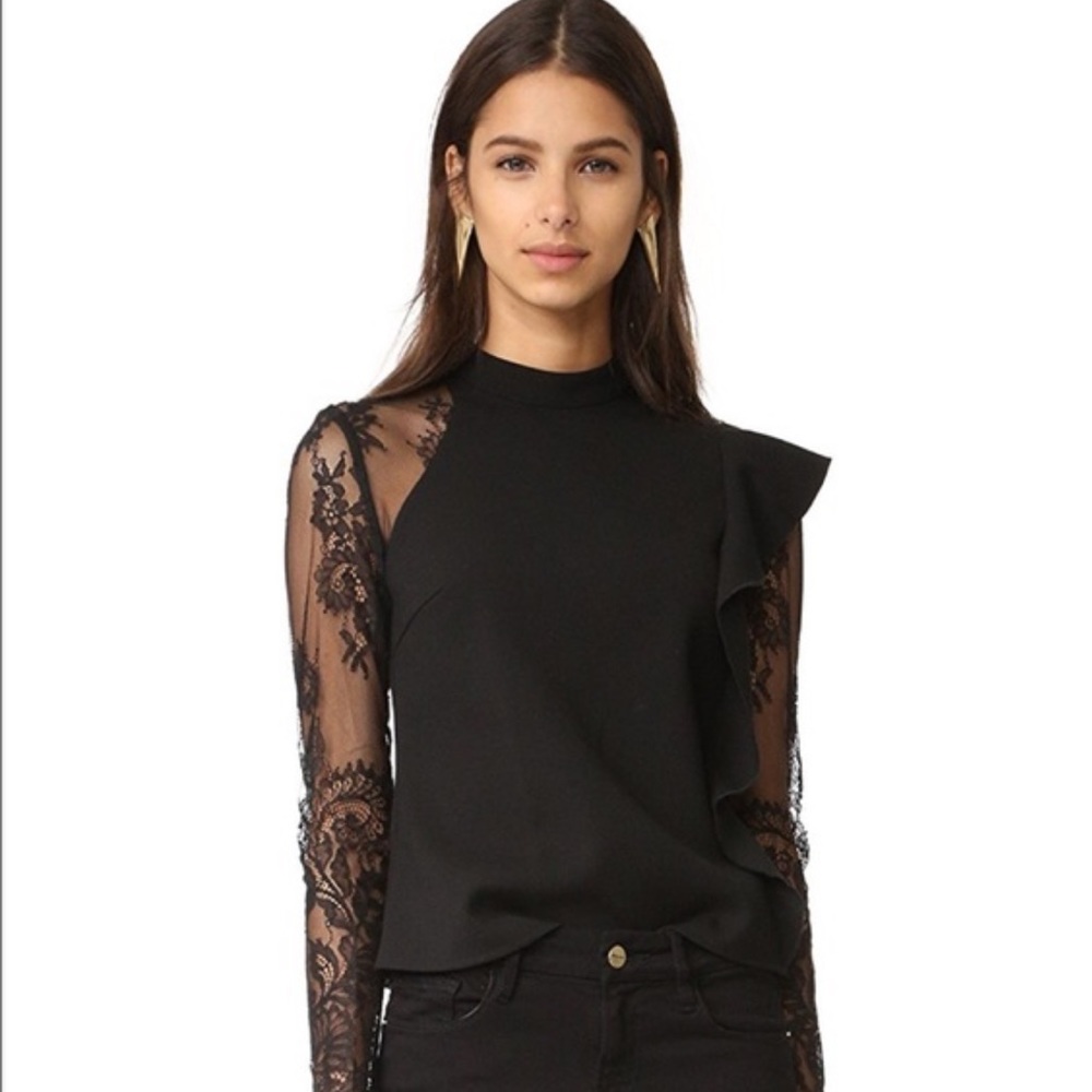 SELF-PORTRAIT OPHELIA BLOUSE Black Size 6